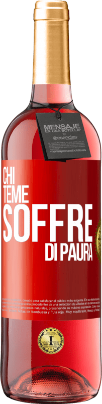 29,95 € Spedizione Gratuita | Vino rosato Edizione ROSÉ Chi teme, soffre di paura Etichetta Rossa. Etichetta personalizzabile Vino giovane Raccogliere 2024 Tempranillo