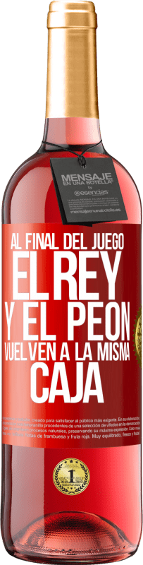 29,95 € Envío gratis | Vino Rosado Edición ROSÉ Al final del juego, el rey y el peón vuelven a la misma caja Etiqueta Roja. Etiqueta personalizable Vino joven Cosecha 2024 Tempranillo