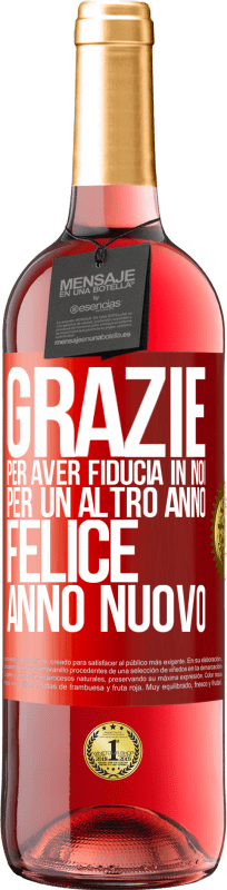 29,95 € Spedizione Gratuita | Vino rosato Edizione ROSÉ Grazie per aver fiducia in noi per un altro anno. Felice anno nuovo Etichetta Rossa. Etichetta personalizzabile Vino giovane Raccogliere 2024 Tempranillo