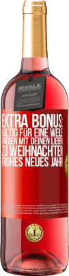 29,95 € Kostenloser Versand | Roséwein ROSÉ Ausgabe Extra Bonus: gültig für eine Weile Frieden mit deinen Lieben zu Weihnachten. Frohes neues Jahr! Rote Markierung. Anpassbares Etikett Junger Wein Ernte 2025 Tempranillo