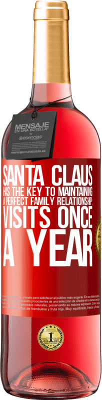 29,95 € 免费送货 | 桃红葡萄酒 ROSÉ版 圣诞老人拥有维持完美家庭关系的关键：每年探访一次 红色标签. 可自定义的标签 青年酒 收成 2023 Tempranillo