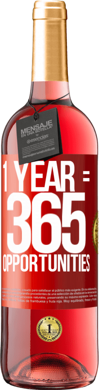 29,95 € Spedizione Gratuita | Vino rosato Edizione ROSÉ 1 year 365 opportunities Etichetta Rossa. Etichetta personalizzabile Vino giovane Raccogliere 2024 Tempranillo