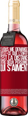 29,95 € Envoi gratuit | Vin rosé Édition ROSÉ Si vous me demandez, qu'est-ce que l'enfer? C'est la distance entre deux personnes qui s'aiment Étiquette Rouge. Étiquette personnalisable Vin jeune Récolte 2024 Tempranillo