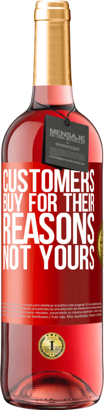 29,95 € 送料無料 | ロゼワイン ROSÉエディション 顧客は自分の理由ではなく自分の理由で購入する 赤いタグ. カスタマイズ可能なラベル 若いワイン 収穫 2023 Tempranillo