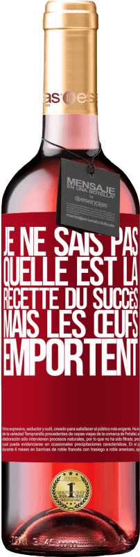 29,95 € Envoi gratuit | Vin rosé Édition ROSÉ Je ne sais pas quelle est la recette du succès. Mais les œufs emportent Étiquette Rouge. Étiquette personnalisable Vin jeune Récolte 2024 Tempranillo