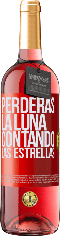 29,95 € Envío gratis | Vino Rosado Edición ROSÉ Perderás la luna contando las estrellas Etiqueta Roja. Etiqueta personalizable Vino joven Cosecha 2024 Tempranillo