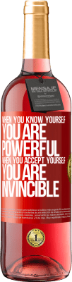 29,95 € Free Shipping | Rosé Wine ROSÉ Edition When you know yourself, you are powerful. When you accept yourself, you are invincible Red Label. Customizable label Young wine Harvest 2025 Tempranillo
