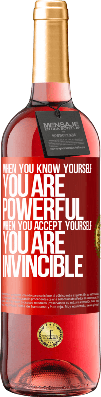 29,95 € Free Shipping | Rosé Wine ROSÉ Edition When you know yourself, you are powerful. When you accept yourself, you are invincible Red Label. Customizable label Young wine Harvest 2024 Tempranillo