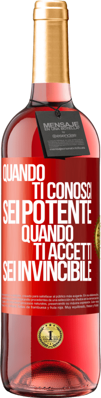 29,95 € Spedizione Gratuita | Vino rosato Edizione ROSÉ Quando ti conosci, sei potente. Quando ti accetti, sei invincibile Etichetta Rossa. Etichetta personalizzabile Vino giovane Raccogliere 2024 Tempranillo