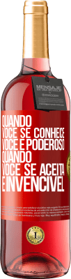 29,95 € Envio grátis | Vinho rosé Edição ROSÉ Quando você se conhece, você é poderoso. Quando você se aceita, é invencível Etiqueta Vermelha. Etiqueta personalizável Vinho jovem Colheita 2024 Tempranillo