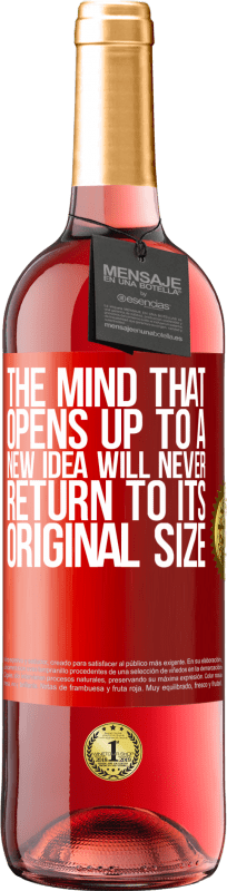 29,95 € 送料無料 | ロゼワイン ROSÉエディション 新しいアイデアに開かれた心は、元のサイズに戻ることはありません 赤いタグ. カスタマイズ可能なラベル 若いワイン 収穫 2025 Tempranillo