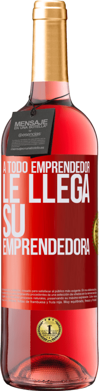 29,95 € Envío gratis | Vino Rosado Edición ROSÉ A todo emprendedor le llega su emprendedora Etiqueta Roja. Etiqueta personalizable Vino joven Cosecha 2024 Tempranillo