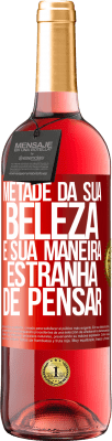 29,95 € Envio grátis | Vinho rosé Edição ROSÉ Metade da sua beleza é sua maneira estranha de pensar Etiqueta Vermelha. Etiqueta personalizável Vinho jovem Colheita 2024 Tempranillo