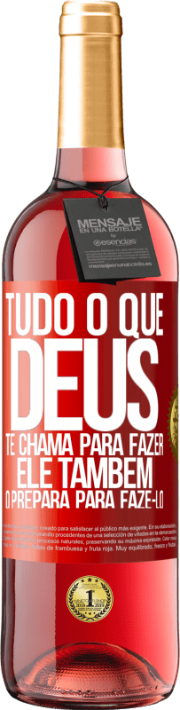 29,95 € Envio grátis | Vinho rosé Edição ROSÉ Tudo o que Deus te chama para fazer, Ele também o prepara para fazê-lo Etiqueta Vermelha. Etiqueta personalizável Vinho jovem Colheita 2024 Tempranillo