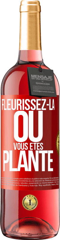 29,95 € Envoi gratuit | Vin rosé Édition ROSÉ Fleurissez- là où vous êtes planté Étiquette Rouge. Étiquette personnalisable Vin jeune Récolte 2024 Tempranillo