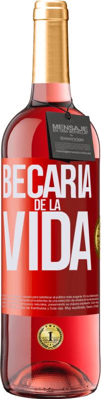 29,95 € Envío gratis | Vino Rosado Edición ROSÉ Becaria de la vida Etiqueta Roja. Etiqueta personalizable Vino joven Cosecha 2023 Tempranillo