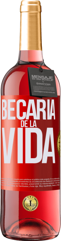 29,95 € Envío gratis | Vino Rosado Edición ROSÉ Becaria de la vida Etiqueta Roja. Etiqueta personalizable Vino joven Cosecha 2024 Tempranillo