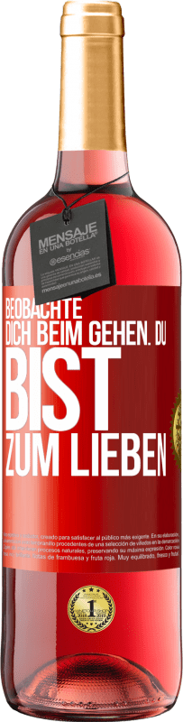 29,95 € Kostenloser Versand | Roséwein ROSÉ Ausgabe Beobachte dich beim Gehen. Du bist zum Lieben Rote Markierung. Anpassbares Etikett Junger Wein Ernte 2024 Tempranillo