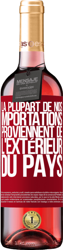 29,95 € Envoi gratuit | Vin rosé Édition ROSÉ La plupart de nos importations proviennent de l'extérieur du pays Étiquette Rouge. Étiquette personnalisable Vin jeune Récolte 2024 Tempranillo