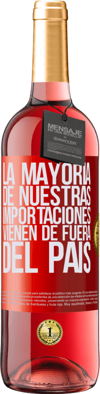 29,95 € Envío gratis | Vino Rosado Edición ROSÉ La mayoría de nuestras importaciones vienen de fuera del país Etiqueta Roja. Etiqueta personalizable Vino joven Cosecha 2025 Tempranillo