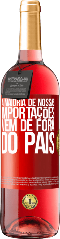 29,95 € Envio grátis | Vinho rosé Edição ROSÉ A maioria de nossas importações vem de fora do país Etiqueta Vermelha. Etiqueta personalizável Vinho jovem Colheita 2024 Tempranillo