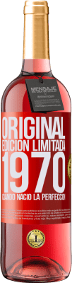 29,95 € Envío gratis | Vino Rosado Edición ROSÉ Original. Edición Limitada. 1970. Cuando nació la perfección Etiqueta Roja. Etiqueta personalizable Vino joven Cosecha 2023 Tempranillo