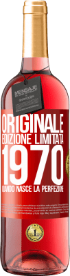 29,95 € Spedizione Gratuita | Vino rosato Edizione ROSÉ Originale. Edizione Limitata. 1970. Quando nasce la perfezione Etichetta Rossa. Etichetta personalizzabile Vino giovane Raccogliere 2024 Tempranillo