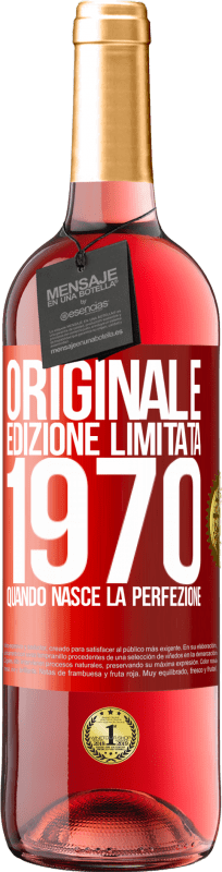 29,95 € Spedizione Gratuita | Vino rosato Edizione ROSÉ Originale. Edizione Limitata. 1970. Quando nasce la perfezione Etichetta Rossa. Etichetta personalizzabile Vino giovane Raccogliere 2024 Tempranillo