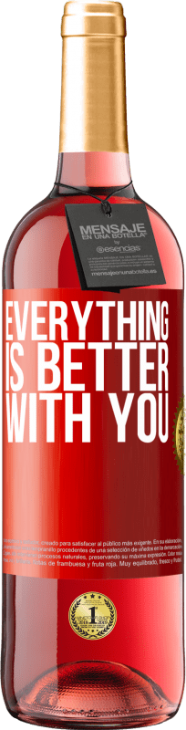 29,95 € 送料無料 | ロゼワイン ROSÉエディション あなたと一緒にすべてが良いです 赤いタグ. カスタマイズ可能なラベル 若いワイン 収穫 2025 Tempranillo