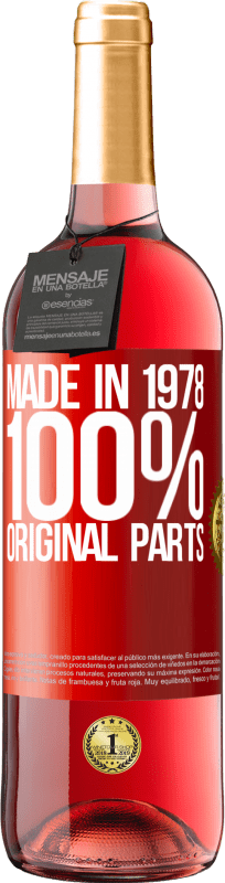 29,95 € Free Shipping | Rosé Wine ROSÉ Edition Made in 1978. 100% original parts Red Label. Customizable label Young wine Harvest 2024 Tempranillo