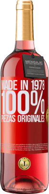 29,95 € Envío gratis | Vino Rosado Edición ROSÉ Made in 1978. 100% piezas originales Etiqueta Roja. Etiqueta personalizable Vino joven Cosecha 2023 Tempranillo