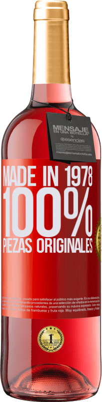 29,95 € Envío gratis | Vino Rosado Edición ROSÉ Made in 1978. 100% piezas originales Etiqueta Roja. Etiqueta personalizable Vino joven Cosecha 2024 Tempranillo