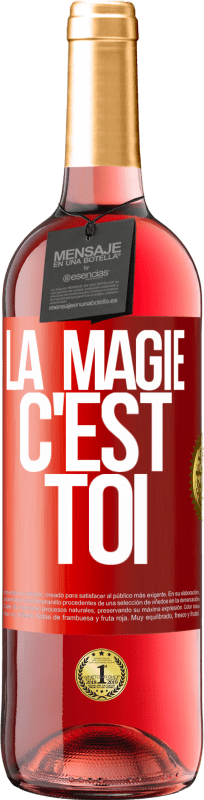 29,95 € Envoi gratuit | Vin rosé Édition ROSÉ La magie c'est toi Étiquette Rouge. Étiquette personnalisable Vin jeune Récolte 2023 Tempranillo