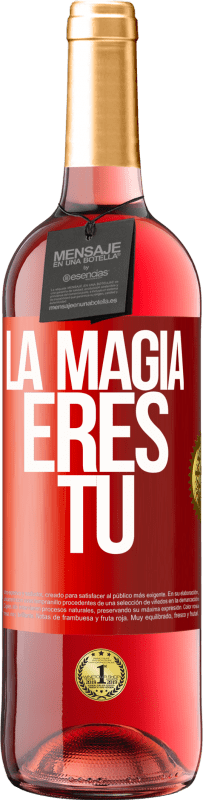 29,95 € Envío gratis | Vino Rosado Edición ROSÉ La magia eres tú Etiqueta Roja. Etiqueta personalizable Vino joven Cosecha 2023 Tempranillo