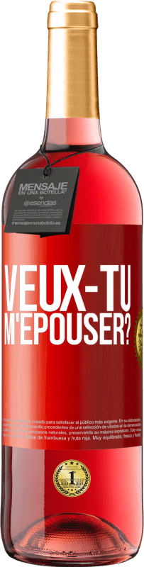 29,95 € Envoi gratuit | Vin rosé Édition ROSÉ Veux-tu m'épouser? Étiquette Rouge. Étiquette personnalisable Vin jeune Récolte 2023 Tempranillo