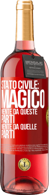 29,95 € Spedizione Gratuita | Vino rosato Edizione ROSÉ Stato civile: magico. Niente da queste parti, niente da quelle parti Etichetta Rossa. Etichetta personalizzabile Vino giovane Raccogliere 2023 Tempranillo