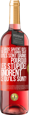 29,95 € Envoi gratuit | Vin rosé Édition ROSÉ Les gros savent qu'ils sont gros. Les grands savent qu'ils sont grands. Pourquoi les stupides ignorent ce qu'ils sont? Étiquette Rouge. Étiquette personnalisable Vin jeune Récolte 2023 Tempranillo