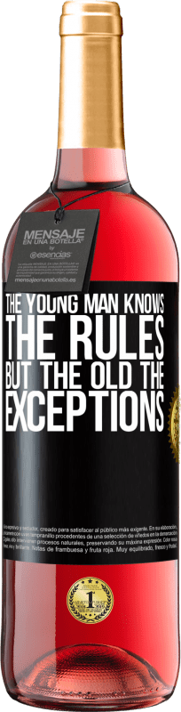 29,95 € Free Shipping | Rosé Wine ROSÉ Edition The young man knows the rules, but the old the exceptions Black Label. Customizable label Young wine Harvest 2024 Tempranillo