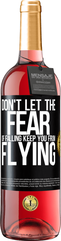 29,95 € 免费送货 | 桃红葡萄酒 ROSÉ版 不要让跌落的恐惧阻止您飞行 黑标. 可自定义的标签 青年酒 收成 2023 Tempranillo