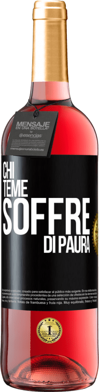 29,95 € Spedizione Gratuita | Vino rosato Edizione ROSÉ Chi teme, soffre di paura Etichetta Nera. Etichetta personalizzabile Vino giovane Raccogliere 2025 Tempranillo