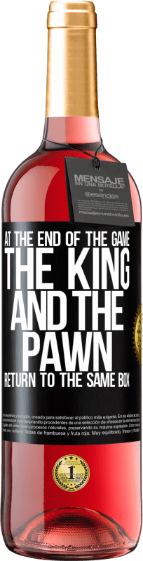 29,95 € Free Shipping | Rosé Wine ROSÉ Edition At the end of the game, the king and the pawn return to the same box Black Label. Customizable label Young wine Harvest 2024 Tempranillo