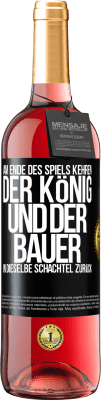 29,95 € Kostenloser Versand | Roséwein ROSÉ Ausgabe Am Ende des Spiels kehren der König und der Bauer in dieselbe Schachtel zurück Schwarzes Etikett. Anpassbares Etikett Junger Wein Ernte 2024 Tempranillo