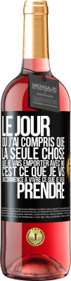 29,95 € Envoi gratuit | Vin rosé Édition ROSÉ Le jour où j'ai compris que la seule chose que je vais emporter avec moi c'est ce que je vis j'ai commencé à vivre ce que je veu Étiquette Noire. Étiquette personnalisable Vin jeune Récolte 2023 Tempranillo