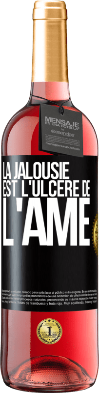 29,95 € Envoi gratuit | Vin rosé Édition ROSÉ La jalousie est l'ulcère de l'âme Étiquette Noire. Étiquette personnalisable Vin jeune Récolte 2023 Tempranillo