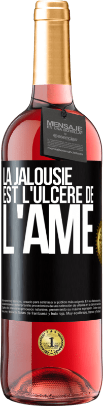 29,95 € Envoi gratuit | Vin rosé Édition ROSÉ La jalousie est l'ulcère de l'âme Étiquette Noire. Étiquette personnalisable Vin jeune Récolte 2024 Tempranillo