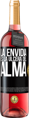 29,95 € Envío gratis | Vino Rosado Edición ROSÉ La envidia es la úlcera del alma Etiqueta Negra. Etiqueta personalizable Vino joven Cosecha 2025 Tempranillo