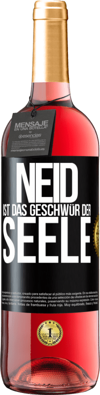 29,95 € Kostenloser Versand | Roséwein ROSÉ Ausgabe Neid ist das Geschwür der Seele Schwarzes Etikett. Anpassbares Etikett Junger Wein Ernte 2025 Tempranillo