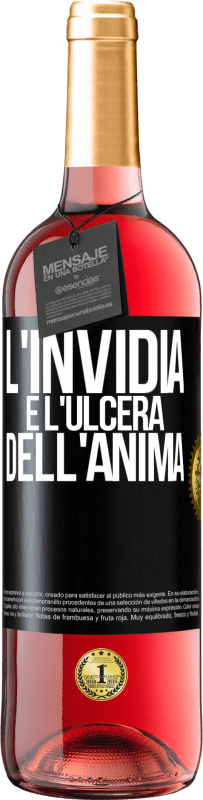 29,95 € Spedizione Gratuita | Vino rosato Edizione ROSÉ L'invidia è l'ulcera dell'anima Etichetta Nera. Etichetta personalizzabile Vino giovane Raccogliere 2024 Tempranillo