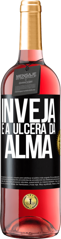 29,95 € Envio grátis | Vinho rosé Edição ROSÉ Inveja é a úlcera da alma Etiqueta Preta. Etiqueta personalizável Vinho jovem Colheita 2024 Tempranillo