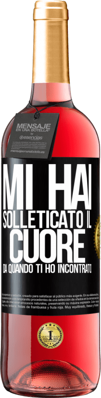 29,95 € Spedizione Gratuita | Vino rosato Edizione ROSÉ Mi hai solleticato il cuore da quando ti ho incontrato Etichetta Nera. Etichetta personalizzabile Vino giovane Raccogliere 2025 Tempranillo